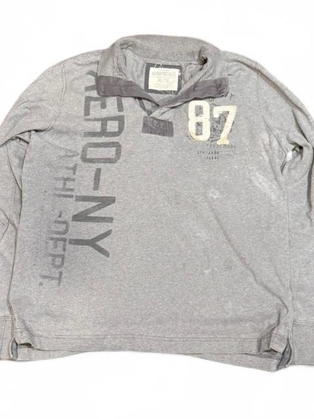 Y2K Aeropostale Distressed Grunge Longsleeve Polo Shirt
